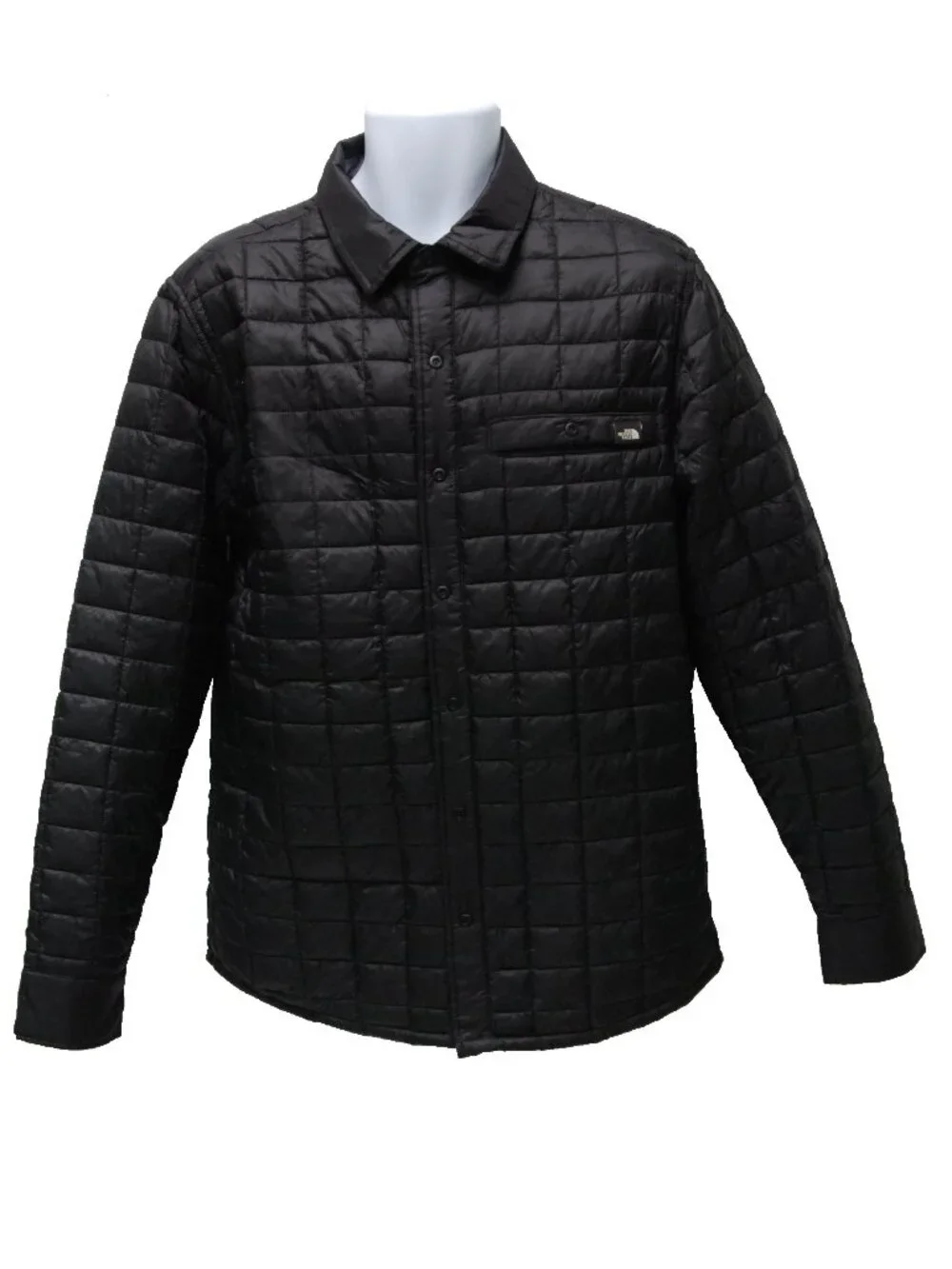 The North Face Mens Thermoball Eco Puffer Quilted Snap Down Shirt Jacket, Grey,M
